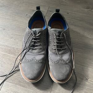 Clarks Brantin Wing Grey Leather Casual Oxford Sneaker Shoes